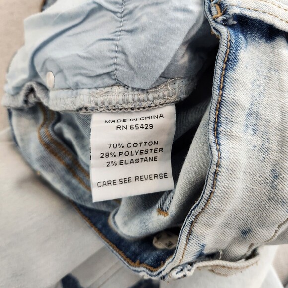 Luxe Moda Jeans Women 6 Blue Denim Acid Wash Straight Mid Rise Split Ankle 25x28 - Picture 14 of 15